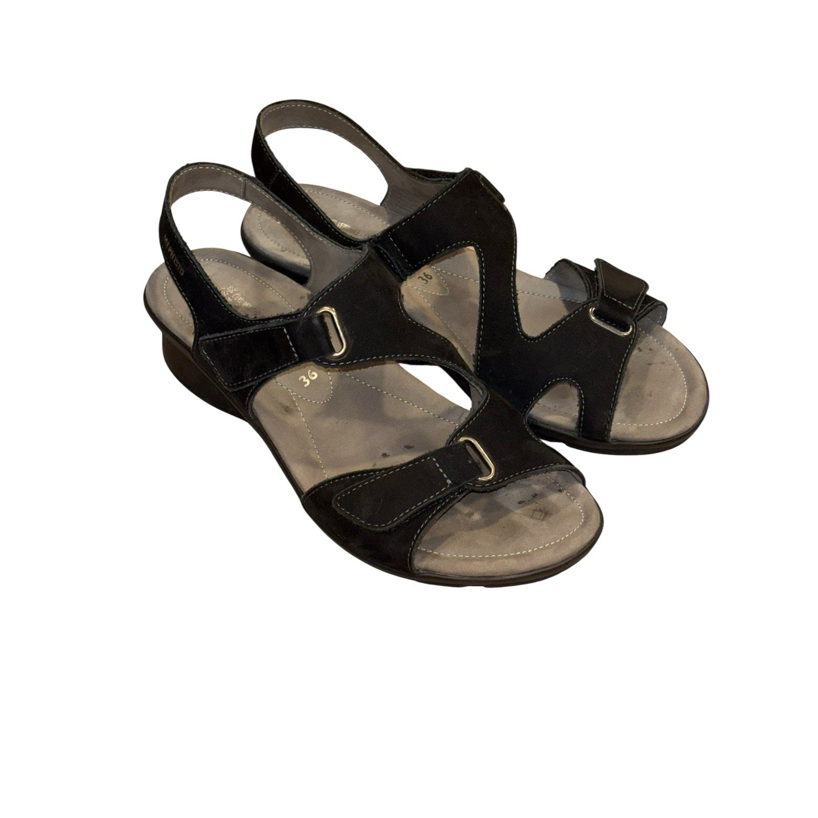 Mephisto Paris Women Size 6 M (Euro 36) Black Nubuck Slingback Euc